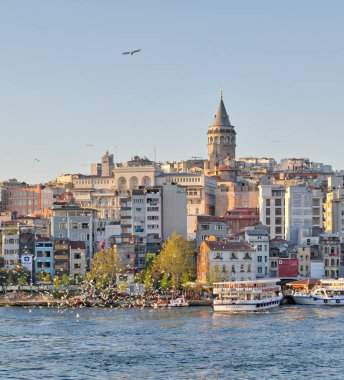 Şehir Manzaralı denize bakan Galata Kulesi, İstanbul 'un