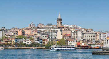 Şehir Manzaralı denize bakan Galata Kulesi, İstanbul 'un