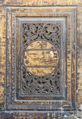 Yuvarlak çiçek desenleri el Refai Camii, Kahire, Mısır dış taş duvar oyulmuş