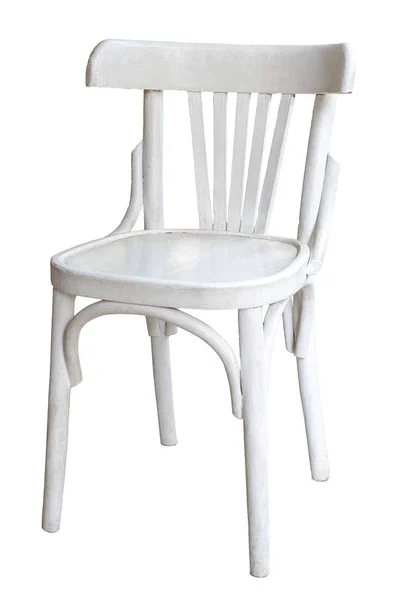 Cadeira de madeira branca egípcia tradicional isolada no fundo branco com caminho de recorte — Fotografia de Stock