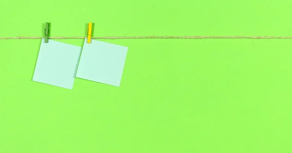Animated Stop Motion Ropes Clothespins Appear Notes Notes — Stock Photo, Image