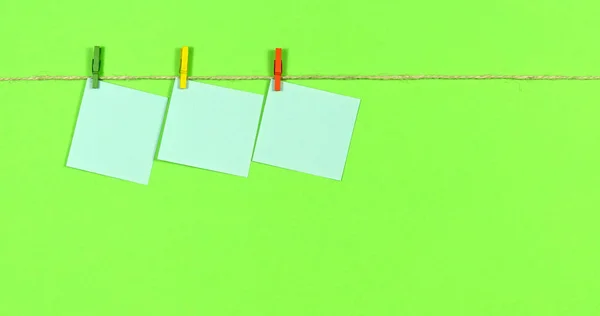 Animated Stop Motion Ropes Clothespins Appear Notes Notes — Stock Photo, Image