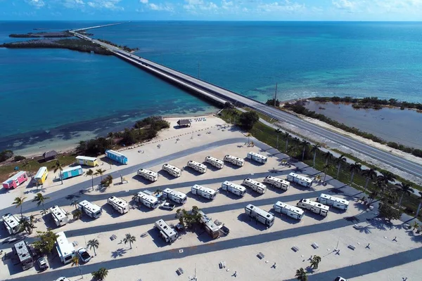 Vue Aérienne Près Célèbre Pont Miles Dans Chemin Key West — Photo