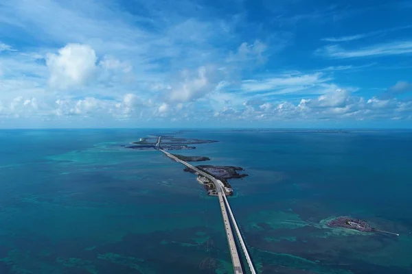 Vista Aérea Cerca Del Famoso Puente Millas Camino Key West — Foto de Stock