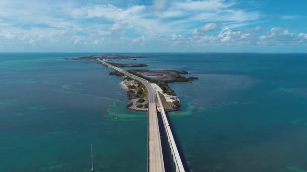 Flygfoto Närheten Berömda Bron Vägen Till Key West Florida Keys — Stockvideo