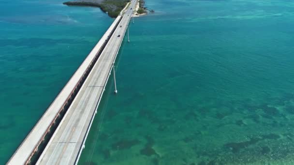 Vue Aérienne Près Célèbre Pont Sur Chemin Key West Floride — Video