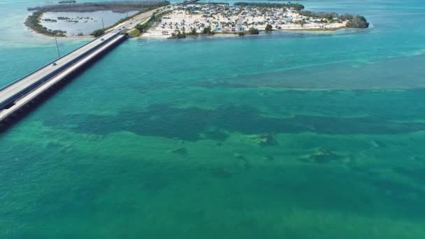 Vista Aérea Cerca Del Famoso Puente Camino Key West Florida — Vídeos de Stock