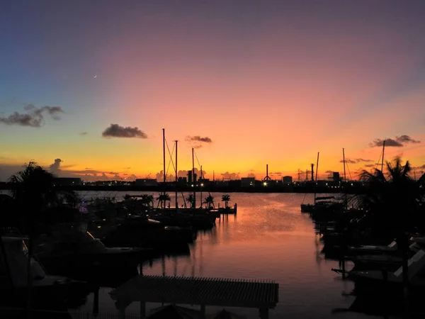 Zachód Słońca Widok Portu Key West Floryda Stany Zjednoczone Wspaniały — Zdjęcie stockowe