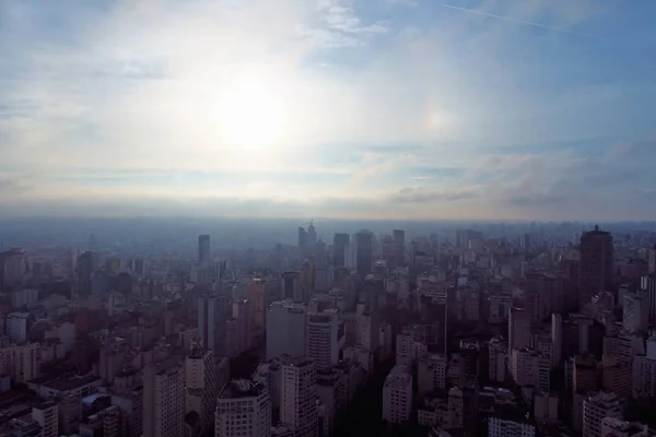 Luftaufnahme Des Sonnenaufgangs Der Innenstadt Tolle Landschaft — Stockfoto