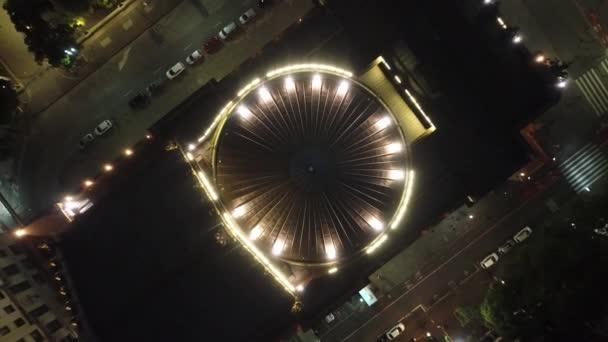 Flygfoto Över Offentliga Byggnader Natten Berömda Platser Sao Paulo Brasilien — Stockvideo