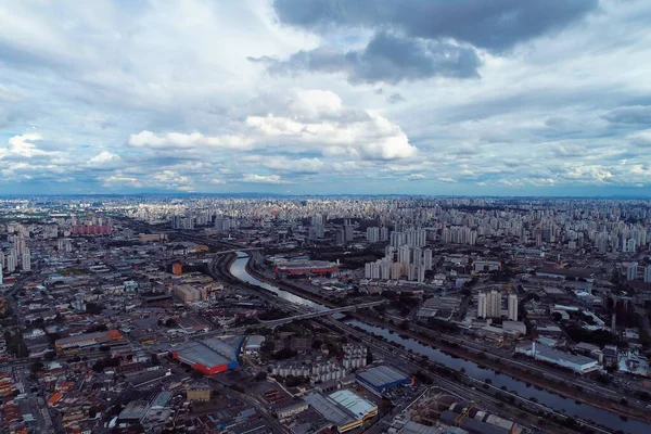 Légi Felvétel Sao Paulo Városáról Brazíliáról Nagy Táj — Stock Fotó