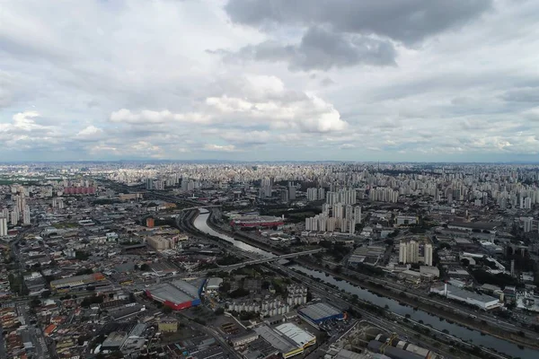 Légi Felvétel Sao Paulo Városáról Brazíliáról Nagy Táj — Stock Fotó