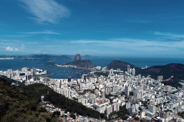 Aerial View Rio Janeiro City Sunny Day Brazil Famous Wonderfull — Stock Photo, Image