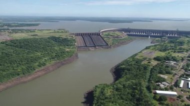 Aerial view of beautiful dam. Great landscape. Nature's beauty scene.
