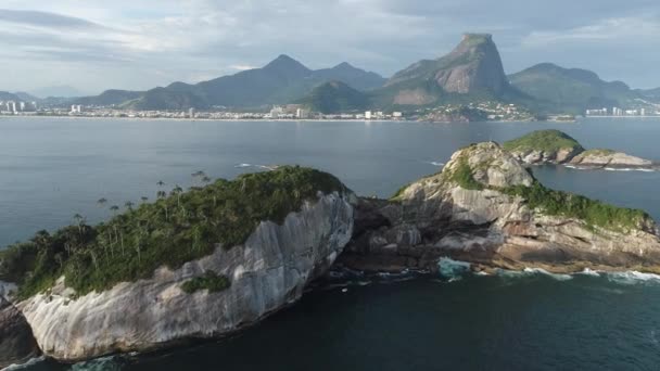 Aerial View Tijuca Islands Rio Janeiro Brazil Great Landscape — Stok video