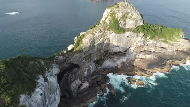 Widok Lotu Ptaka Wyspy Tijuca Rio Janeiro Brazylia Wspaniały Krajobraz — Wideo stockowe