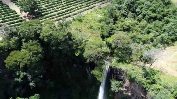 Panoramablick Auf Schöne Wasserfälle Der Natur Tolle Landschaft — Stockvideo