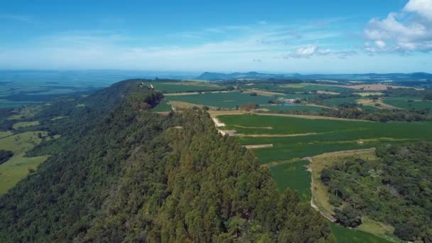 Vista Panorámica Del Campo Agrícola Escena Rural Rural Gran Paisaje — Vídeos de Stock