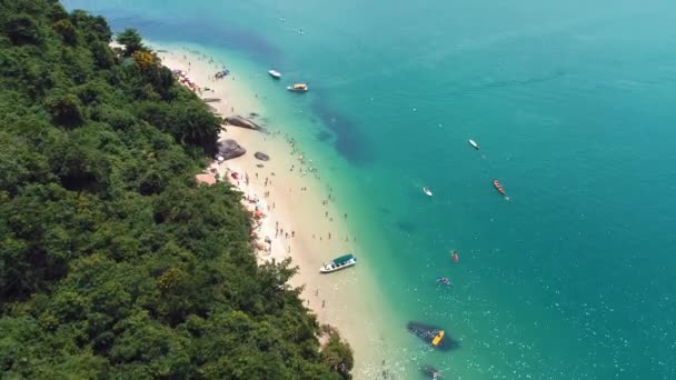 Vista Aérea Baía Paraty Rio Janeiro Brasil Grande Paisagem Viagem — Vídeo de Stock