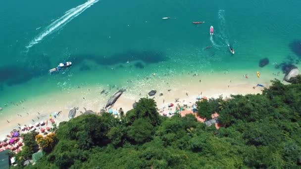 Letecký Pohled Záliv Paraty Rio Janeiro Brazílie Skvělá Krajina Tropické — Stock video