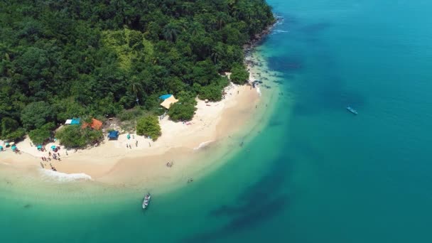 Luchtfoto Van Baai Van Paraty Rio Janeiro Brazilië Geweldig Landschap — Stockvideo