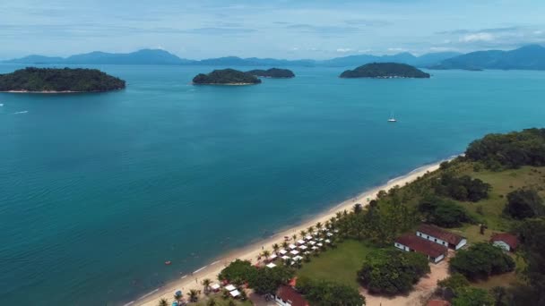 Vista Aérea Bahía Paraty Río Janeiro Brasil Gran Paisaje Viajes — Vídeo de stock