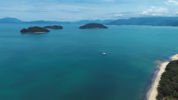 Vista Aérea Bahía Paraty Río Janeiro Brasil Gran Paisaje Viajes — Vídeos de Stock