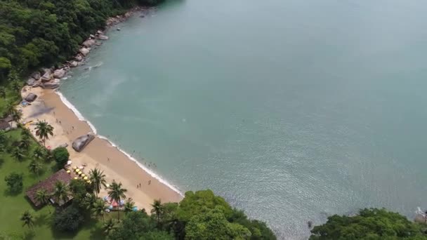 Vista Aérea Baía Paraty Rio Janeiro Brasil Grande Paisagem Viagem — Vídeo de Stock