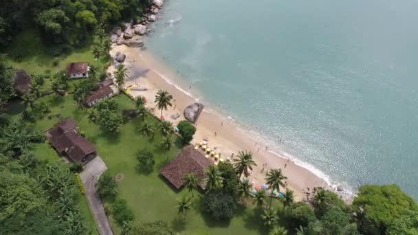 Letecký Pohled Záliv Paraty Rio Janeiro Brazílie Skvělá Krajina Tropické — Stock video