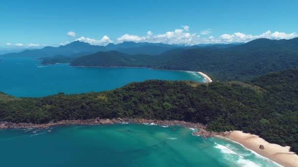 Panoramisch Uitzicht Baai Van Paraty Zonnige Dag Rio Janeiro Brazilië — Stockvideo