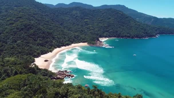 Panoramisch Uitzicht Baai Van Paraty Zonnige Dag Rio Janeiro Brazilië — Stockvideo