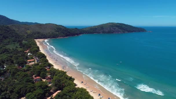 Vista Panorâmica Baía Paraty Dia Ensolarado Rio Janeiro Brasil Grande — Vídeo de Stock