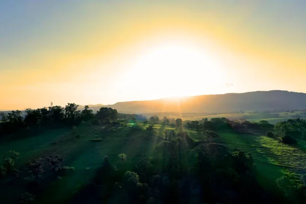 Vista Aérea Vida Rural Gran Paisaje Escena Campestre — Foto de Stock