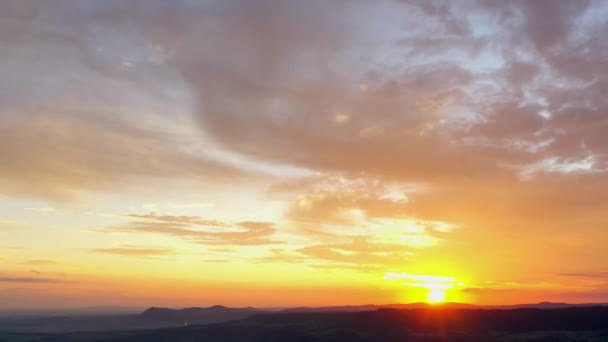 Time Lapse Panoramic Sunset View Rural Life Great Landscape — Stock Video