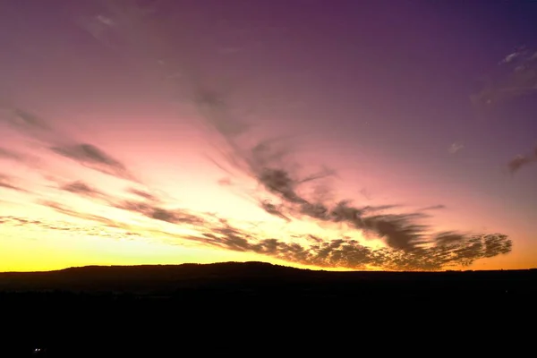 Панорамний Вид Кольорове Небо Великий Пейзаж — стокове фото