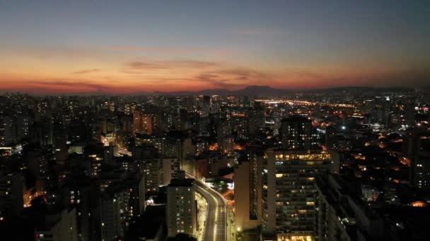 Панорамный Вид Закат Городской Жизни Большой Пейзаж — стоковое видео