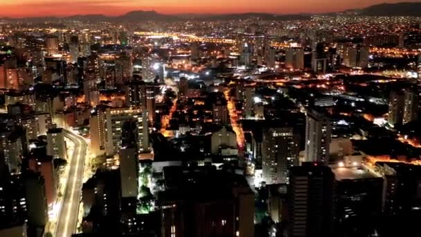 Vista Aérea Panorâmica Cena Vida Cidade Grande Paisagem — Vídeo de Stock