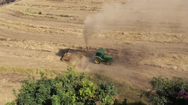 Luchtfoto Van Het Landelijke Landschap Zonnige Dag Leefwijze Het Platteland — Stockvideo