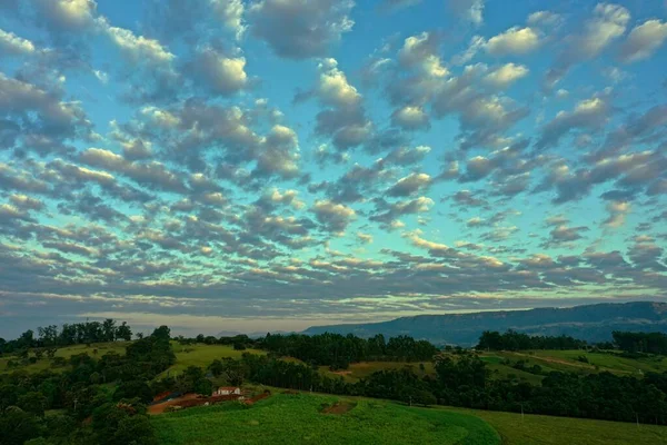 Vue Aérienne Ciel Spectaculaire Dans Ranch Scène Vie Rurale Paysage — Photo