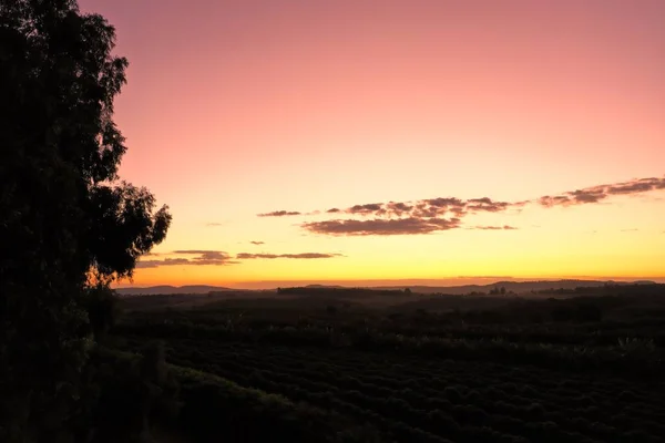 Vista Aérea Del Cielo Dramático Rancho Escena Vida Rural Paisaje — Foto de Stock