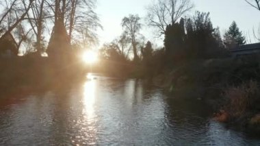 Ashland, Oregon 'da Sunset' in 4k Hava İnanılmaz Manzarası
