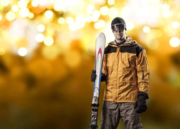 Kayakçı Kayak Takımı tutan — Stok fotoğraf