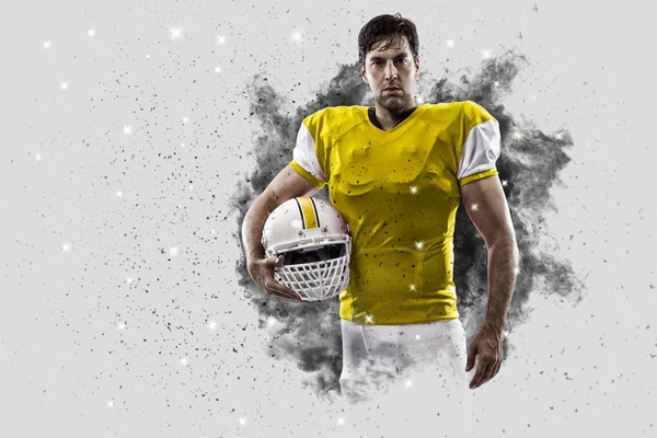 Fußballspieler kommt aus einer Rauchwolke — Stockfoto
