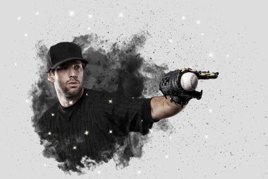 Duman bir patlama dışarı geliyor beyzbol oyuncusu