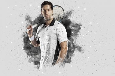 Duman bir patlama dışarı geliyor tenis oyuncusu .