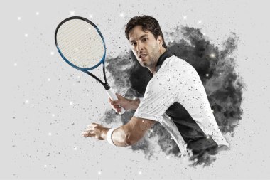 Duman bir patlama dışarı geliyor tenis oyuncusu .