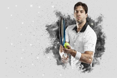 Duman bir patlama dışarı geliyor tenis oyuncusu .