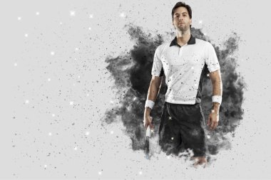 Duman bir patlama dışarı geliyor tenis oyuncusu .