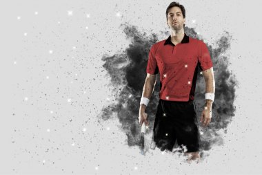 Duman bir patlama dışarı geliyor tenis oyuncusu .