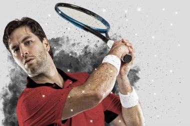 Duman bir patlama dışarı geliyor tenis oyuncusu .